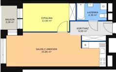2 pokoje, mieszkanie 48,31 m², piętro 2, oferta nr B.2.9, Świerzawska 13, Poznań, Ławica, Grunwald, ul. Świerzawska 13