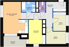 4 pokoje, mieszkanie 77,52 m², piętro 9, oferta nr B.9.2, Świerzawska 13, Poznań, Ławica, Grunwald, ul. Świerzawska 13