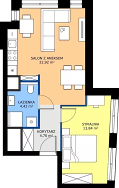 2 pokoje, mieszkanie 45,88 m², piętro 1, oferta nr A.1.3A, Piekary 18, Poznań, Stare Miasto, ul. Piekary 18
