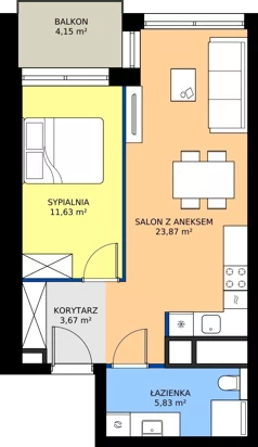 2 pokoje, mieszkanie 45,00 m², piętro 3, oferta nr B.3.2, Piekary 18, Poznań, Stare Miasto, ul. Piekary 18