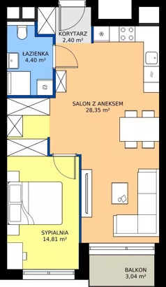 2 pokoje, mieszkanie 49,96 m², piętro 2, oferta nr A.2.5, Piekary 18, Poznań, Stare Miasto, ul. Piekary 18