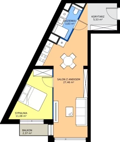 2 pokoje, mieszkanie 47,90 m², piętro 2, oferta nr B.2.8, Piekary 18, Poznań, Stare Miasto, ul. Piekary 18