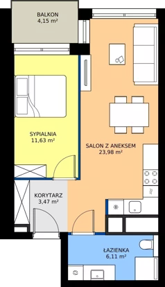 2 pokoje, mieszkanie 45,19 m², piętro 2, oferta nr B.2.2, Piekary 18, Poznań, Stare Miasto, ul. Piekary 18