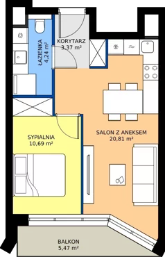 2 pokoje, mieszkanie 39,11 m², piętro 3, oferta nr B.3.5, Piekary 18, Poznań, Stare Miasto, ul. Piekary 18