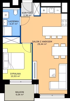 2 pokoje, mieszkanie 46,73 m², piętro 3, oferta nr A.3.10, Piekary 18, Poznań, Stare Miasto, ul. Piekary 18