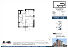 2 pokoje, mieszkanie 43,12 m², piętro 1, oferta nr C3.B34, Nowy Wyszogród, Bydgoszcz, Stary Fordon, ul. Fordońska 408