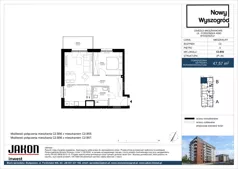 2 pokoje, mieszkanie 47,57 m², piętro 6, oferta nr C2.B56, Nowy Wyszogród, Bydgoszcz, Stary Fordon, ul. Fordońska 408