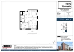 2 pokoje, mieszkanie 43,11 m², piętro 4, oferta nr C3.B46, Nowy Wyszogród, Bydgoszcz, Stary Fordon, ul. Fordońska 408