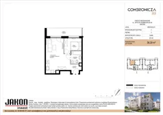 2 pokoje, mieszkanie 38,29 m², piętro 3, oferta nr 2.A14, Gombrowicza 33, Gniezno, ul. Gombrowicza 33