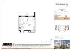 2 pokoje, mieszkanie 38,18 m², piętro 3, oferta nr 2.B31, Gombrowicza 33, Gniezno, ul. Gombrowicza 33