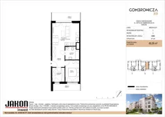 2 pokoje, mieszkanie 49,29 m², piętro 3, oferta nr 3.B24, Gombrowicza 33, Gniezno, ul. Gombrowicza 33