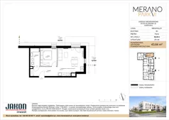 2 pokoje, mieszkanie 45,59 m², piętro 2, oferta nr B4.A11, Merano Park II, Wolsztyn, ul. Klonowa 3