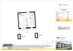 2 pokoje, mieszkanie 36,96 m², piętro 1, oferta nr K5.B33, Kórnicka, Poznań, Rataje, Łacina, ul. Kórnicka