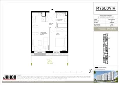 2 pokoje, mieszkanie 39,34 m², parter, oferta nr 20.2, Myslovia, Mysłowice, ul. Ks. Norberta Bończyka 20