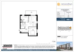 2 pokoje, mieszkanie 46,06 m², piętro 2, oferta nr B52, Rogoźno Centrum, Rogoźno, ul. Paderewskiego 19
