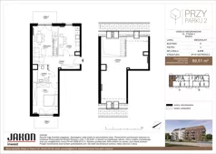 2 pokoje, mieszkanie 89,51 m², piętro 3, oferta nr A.A16, Przy Parku 2, Brzeg, ul. Ptasia 2