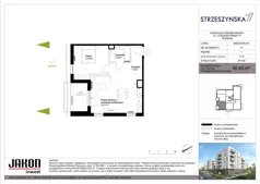 2 pokoje, mieszkanie 46,99 m², piętro 1, oferta nr 77E.4, Strzeszyńska 77, Poznań, Podolany, ul. Strzeszyńska 77
