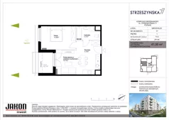2 pokoje, mieszkanie 36,91 m², piętro 3, oferta nr 77E.14, Strzeszyńska 77, Poznań, Podolany, ul. Strzeszyńska 77