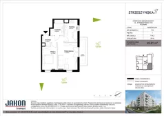 2 pokoje, mieszkanie 49,83 m², piętro 1, oferta nr 77D.2, Strzeszyńska 77, Poznań, Podolany, ul. Strzeszyńska 77