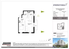 2 pokoje, mieszkanie 49,83 m², piętro 1, oferta nr 77D.2, Strzeszyńska 77, Poznań, Podolany, ul. Strzeszyńska 77