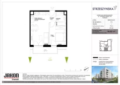 2 pokoje, mieszkanie 36,91 m², piętro 3, oferta nr 77E.14, Strzeszyńska 77, Poznań, Podolany, ul. Strzeszyńska 77