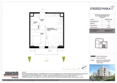 2 pokoje, mieszkanie 36,93 m², piętro 1, oferta nr 77E.2, Strzeszyńska 77, Poznań, Podolany, ul. Strzeszyńska 77