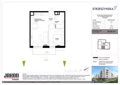 2 pokoje, mieszkanie 36,93 m², piętro 2, oferta nr 77E.8, Strzeszyńska 77, Poznań, Podolany, ul. Strzeszyńska 77