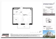2 pokoje, mieszkanie 44,10 m², piętro 5, oferta nr 77E.25, Strzeszyńska 77, Poznań, Podolany, ul. Strzeszyńska 77