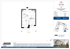 2 pokoje, mieszkanie 39,38 m², parter, oferta nr E.A2, Wieruszowska, Poznań, Grunwald, Junikowo, ul. Wieruszowska 4