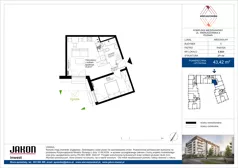 2 pokoje, mieszkanie 43,42 m², parter, oferta nr E.B34, Wieruszowska, Poznań, Grunwald, Junikowo, ul. Wieruszowska 4