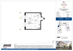 2 pokoje, mieszkanie 39,48 m², piętro 1, oferta nr E.A7, Wieruszowska, Poznań, Grunwald, Junikowo, ul. Wieruszowska 4
