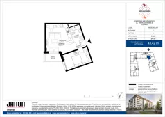 2 pokoje, mieszkanie 43,42 m², piętro 2, oferta nr E.B46, Wieruszowska, Poznań, Grunwald, Junikowo, ul. Wieruszowska 4