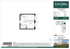 2 pokoje, mieszkanie 33,22 m², piętro 1, oferta nr A2.C43, Zatorska Home, Wrocław, Psie Pole-Zawidawie, Zakrzów, ul. Zatorska 146-150