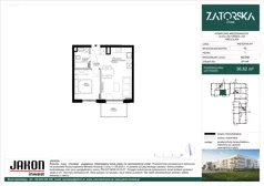 2 pokoje, mieszkanie 36,82 m², piętro 1, oferta nr A2.C42, Zatorska Home, Wrocław, Psie Pole-Zawidawie, Zakrzów, ul. Zatorska 146-150