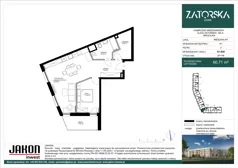 2 pokoje, mieszkanie 60,71 m², piętro 2, oferta nr A1.B28, Zatorska Home, Wrocław, Psie Pole-Zawidawie, Zakrzów, ul. Zatorska 146-150