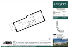 2 pokoje, mieszkanie 53,23 m², piętro 2, oferta nr A1.C40, Zatorska Home, Wrocław, Psie Pole-Zawidawie, Zakrzów, ul. Zatorska 146-150
