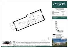 2 pokoje, mieszkanie 53,21 m², piętro 3, oferta nr A1.C43, Zatorska Home, Wrocław, Psie Pole-Zawidawie, Zakrzów, ul. Zatorska 146-150