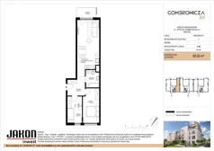 3 pokoje, mieszkanie 60,93 m², piętro 1, oferta nr 3.A6, Gombrowicza 33, Gniezno, ul. Gombrowicza 33