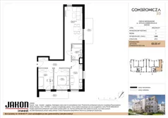 3 pokoje, mieszkanie 69,08 m², piętro 2, oferta nr 2.B28, Gombrowicza 33, Gniezno, ul. Gombrowicza 33