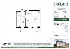 3 pokoje, mieszkanie 63,03 m², parter, oferta nr B.A4, Sielskie Podolany, Poznań, Podolany, Podolany, ul. Jasielska 9