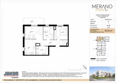 3 pokoje, mieszkanie 65,20 m², piętro 1, oferta nr B1.A6, Merano Park II, Wolsztyn, ul. Klonowa 3