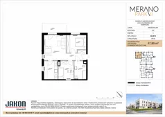 3 pokoje, mieszkanie 57,89 m², piętro 1, oferta nr B2.B18, Merano Park II, Wolsztyn, ul. Klonowa 3