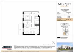 3 pokoje, mieszkanie 51,58 m², piętro 2, oferta nr B2.A9, Merano Park II, Wolsztyn, ul. Klonowa 3