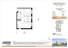 3 pokoje, mieszkanie 52,40 m², piętro 2, oferta nr B1.B21, Merano Park II, Wolsztyn, ul. Klonowa 3