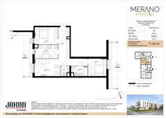 3 pokoje, mieszkanie 70,98 m², parter, oferta nr B4.B12, Merano Park II, Wolsztyn, ul. Klonowa 3