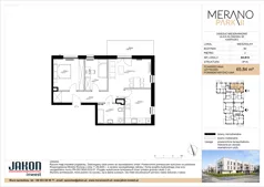 3 pokoje, mieszkanie 65,32 m², piętro 2, oferta nr B4.B19, Merano Park II, Wolsztyn, ul. Klonowa 3