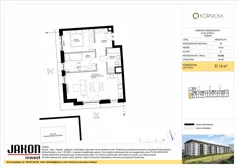 3 pokoje, mieszkanie 53,58 m², piętro 1, oferta nr K5.B31, Kórnicka, Poznań, Rataje, Łacina, ul. Kórnicka