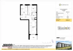 3 pokoje, mieszkanie 53,58 m², piętro 1, oferta nr K5.B31, Kórnicka, Poznań, Rataje, Łacina, ul. Kórnicka