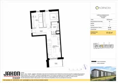 3 pokoje, mieszkanie 57,02 m², piętro 1, oferta nr K5.C58, Kórnicka, Poznań, Rataje, Łacina, ul. Kórnicka