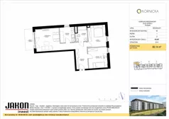 3 pokoje, mieszkanie 66,14 m², piętro 1, oferta nr K5.D87, Kórnicka, Poznań, Rataje, Łacina, ul. Kórnicka